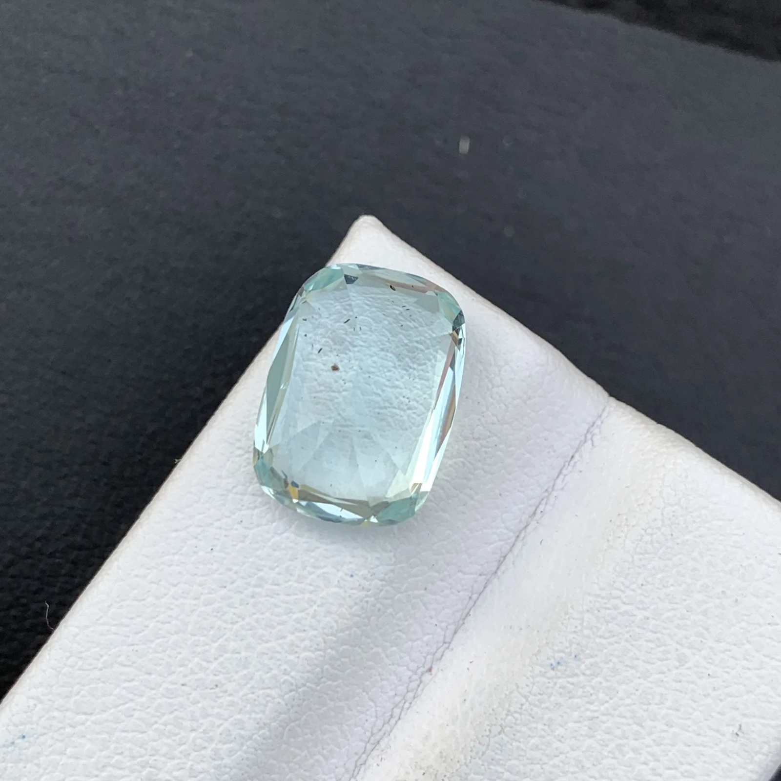 Natural Greenish Blue Aquamarine 5.64 Carat Skardu Pakistan Cushion Faceted Loose Gemstone — view 5
